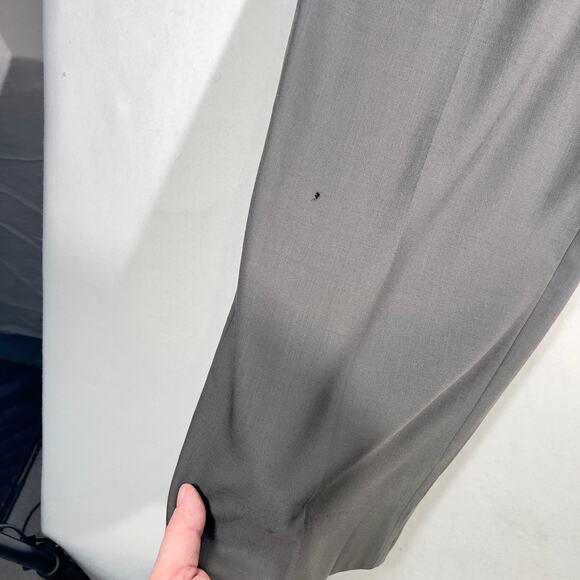 Talbots Pull On Pants Woman 16 Italian Wool Grey Pockets Made in Japan Zip Hook - Picture 4 of 11